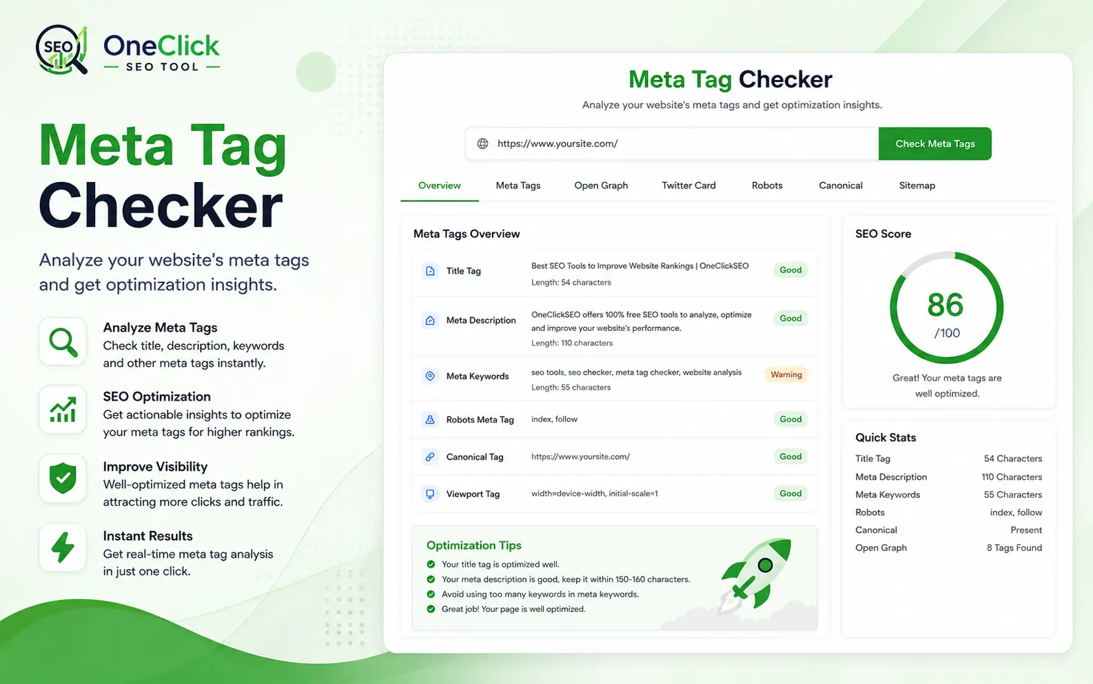 Meta Tag Checker β OneClickSEO