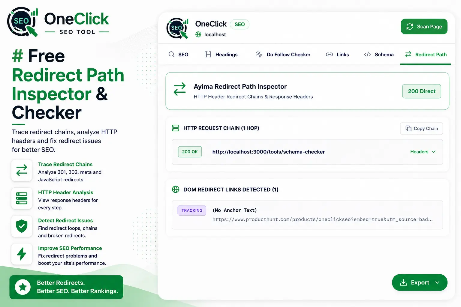 Redirect Checker Overview β OneClickSEO